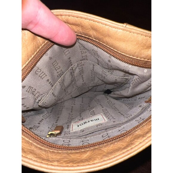 Margot New York Beige Crossbody Bag With Adjustable Strap & Zipper Pocket - Picture 7 of 8